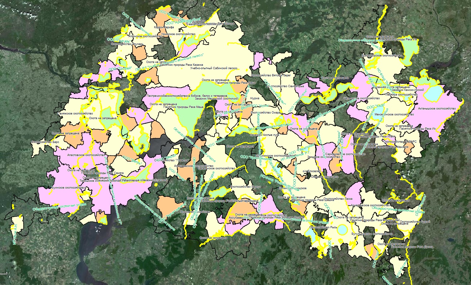 Карта общедоступных охотничьих угодий татарстана